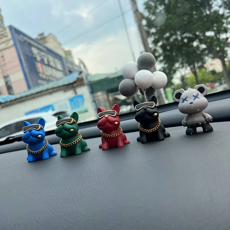 Anime Personality Bulldog Car Interior Decoration Trend Sunglasses