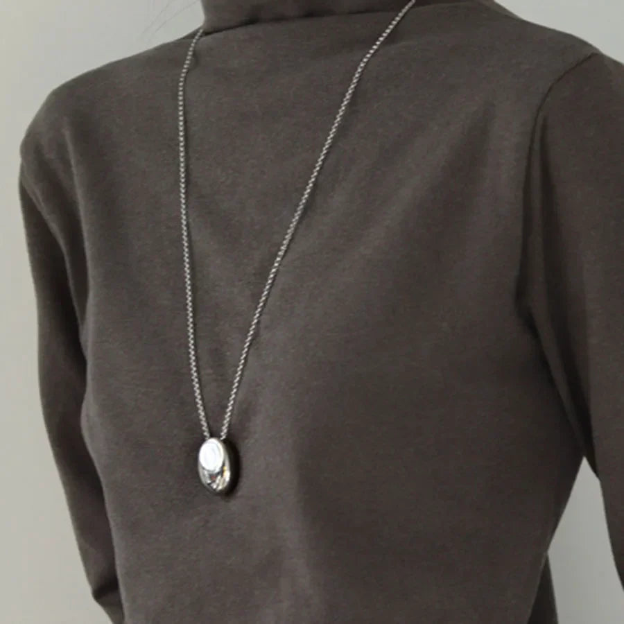 Big waterdrop long necklace for women stainless steel