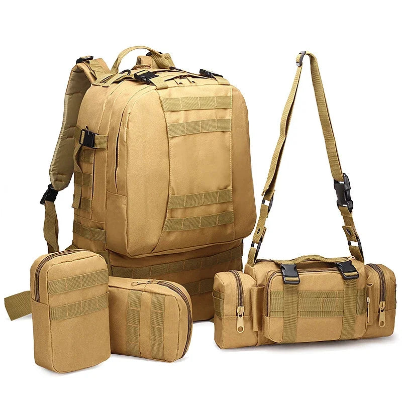 55L 4-in-1 Tactical Molle Backpack for Hiking & Camping