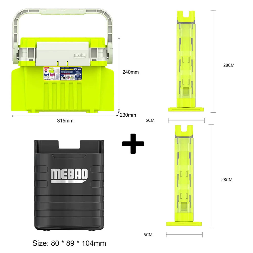 3-Layer Folding Fishing Tackle Box Multipurpose Fishing Storage