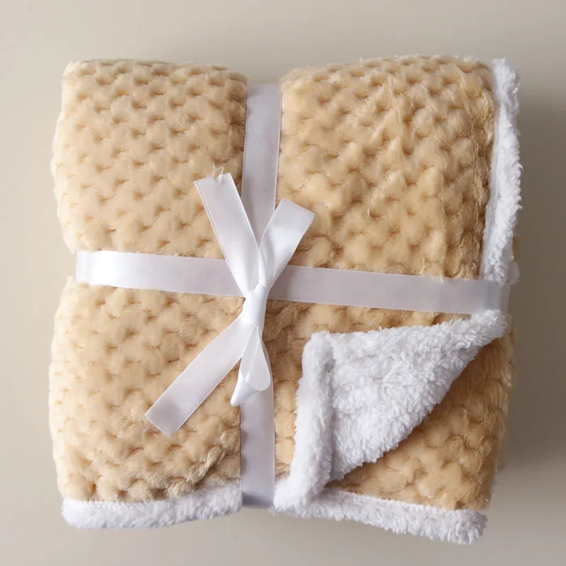 Baby Blankets New Thicken Double Layer Coral Fleece