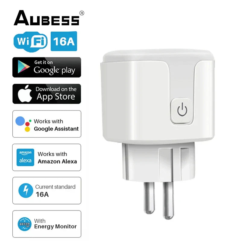 16A/20A Tuya WiFi/Zigbee Smart Plug EU Socket With