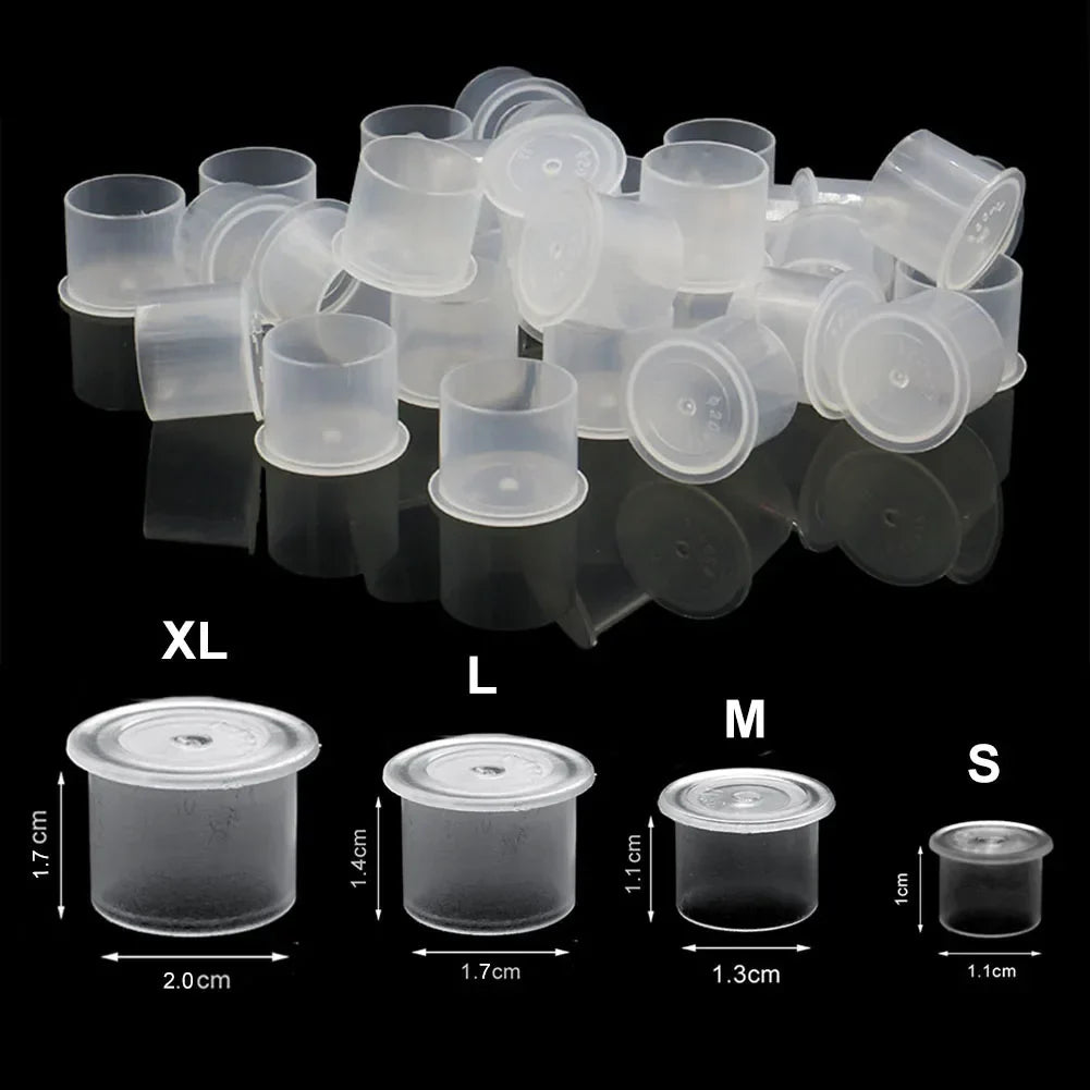 500/1000pcs S/M/L/XL Disposable Microblading Plastic Tattoo Ink Cups