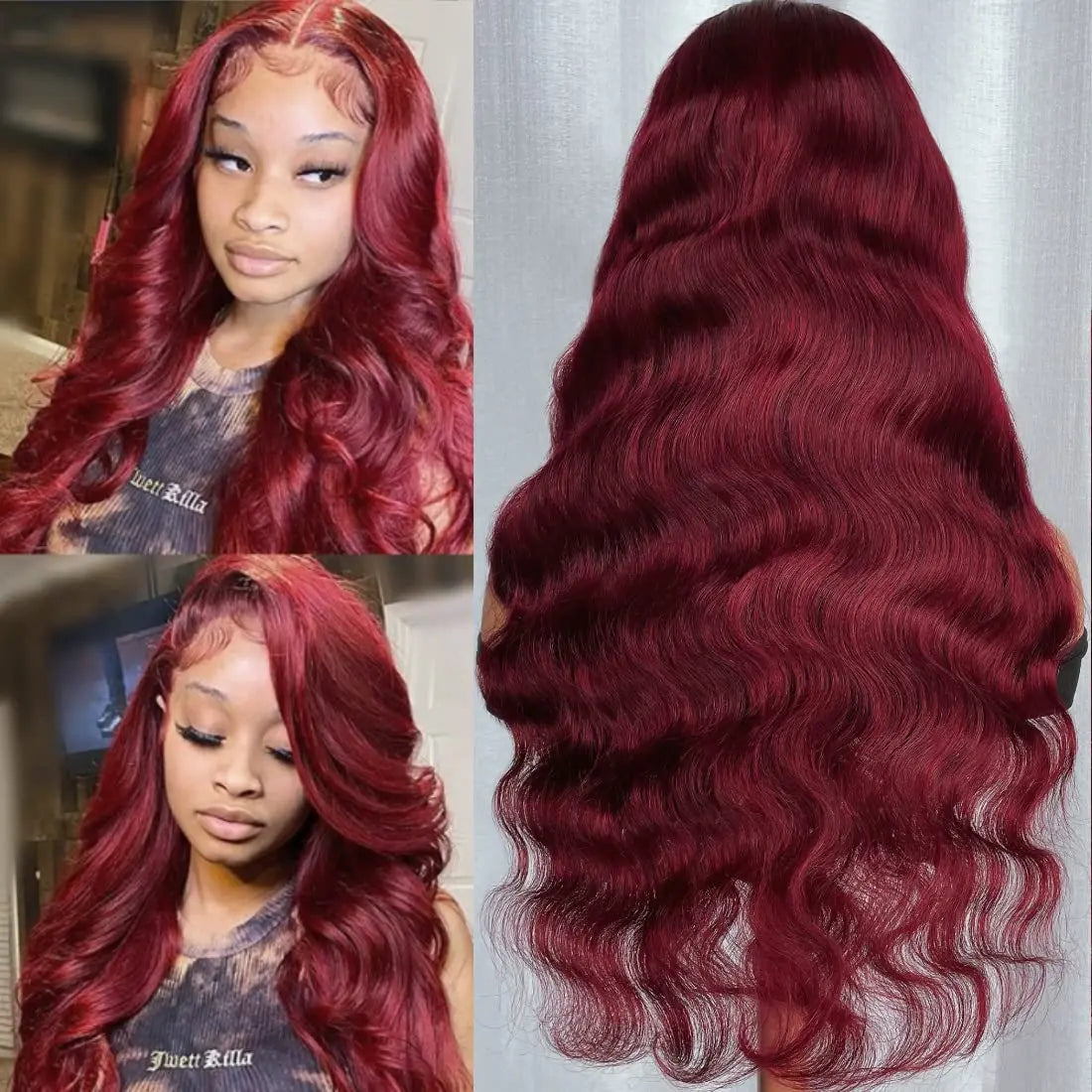 Burgundy 99J 13x6 Body Wave Lace Front Human