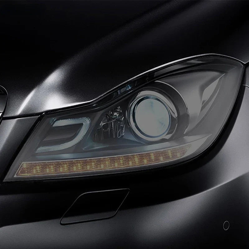 2 Pcs Car Headlight Protective Film Transparent Black
