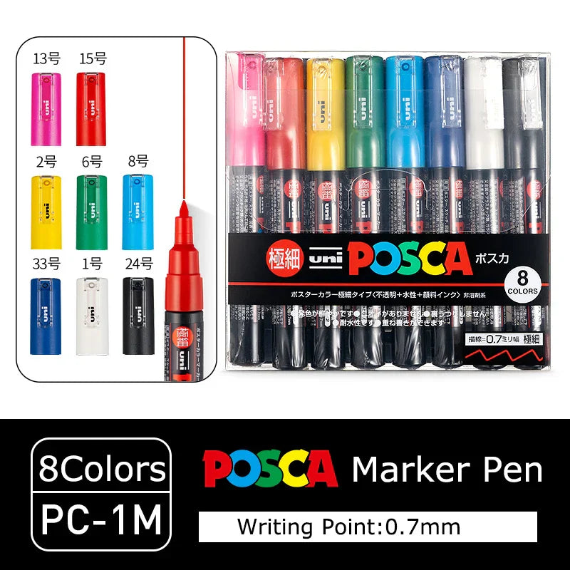 Japan Posca Marker Pen Set Non-Toxic Utilies Escolares