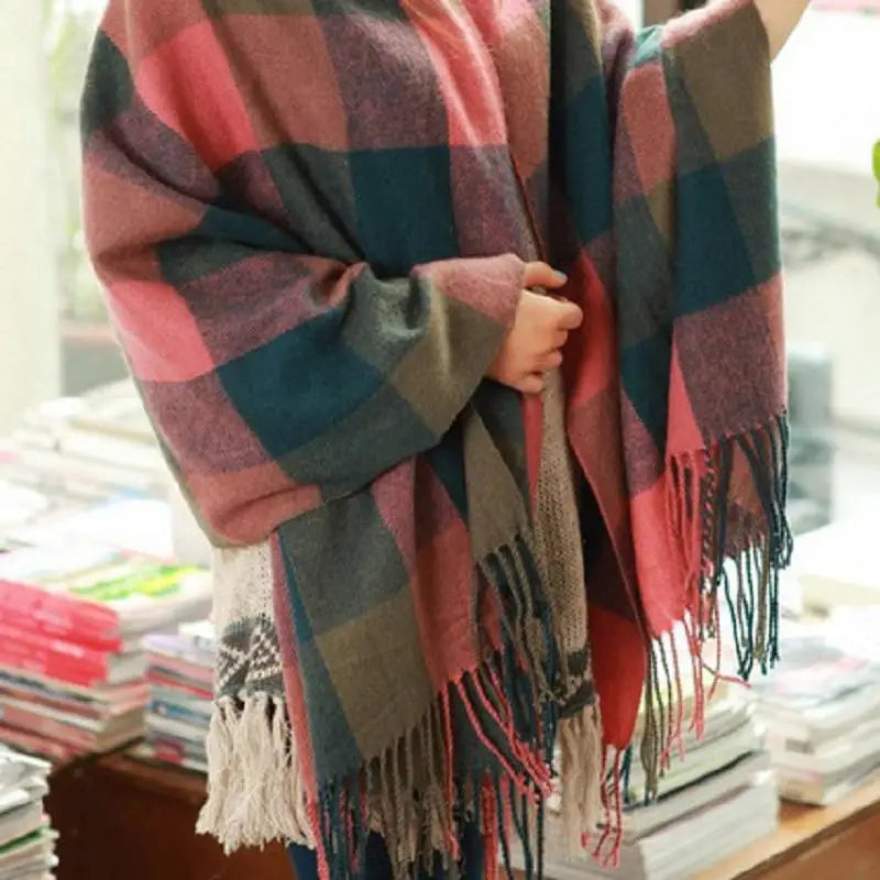 Winter Female Lattice Imitation Cashmere Scarf Autumn And