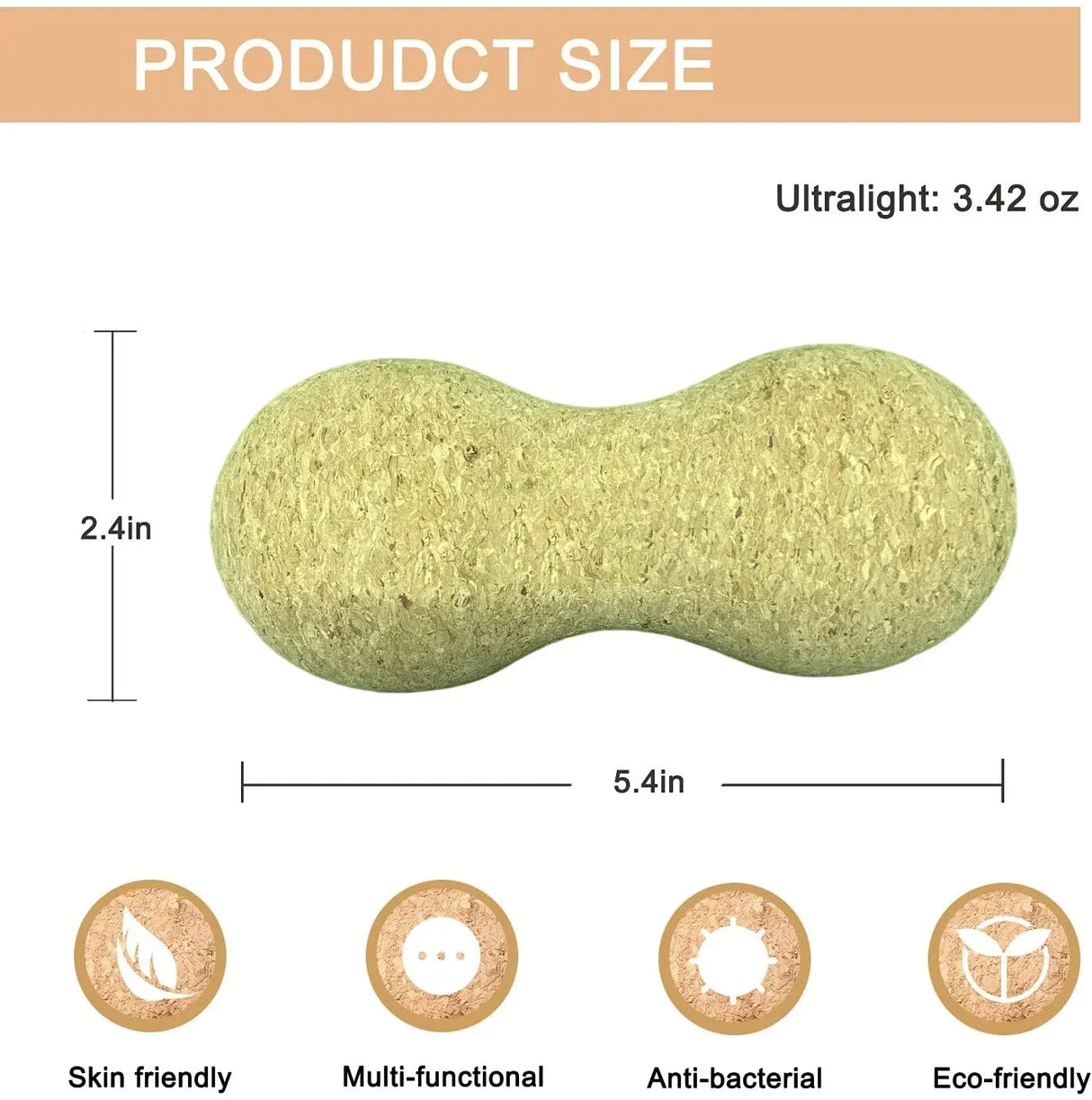 Natural Cork Massage Ball Fascia Peanut Ball Yoga