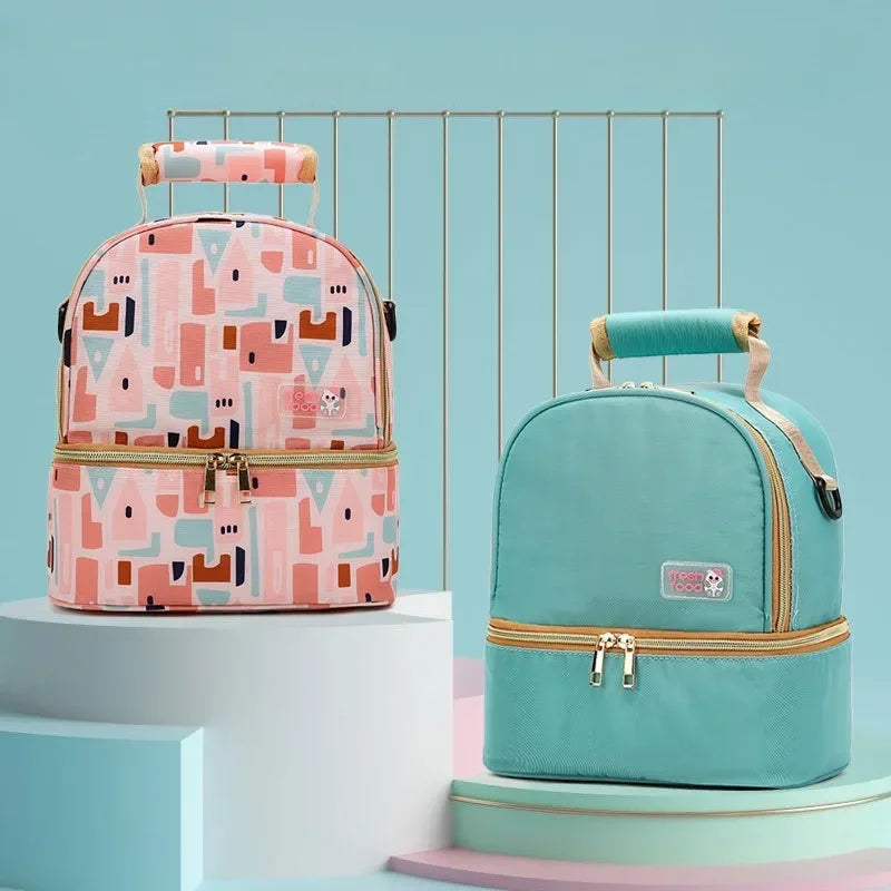 Milk Bag Milk Storage Backpack Bento Bag Double-layer