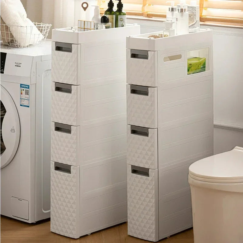 Multi-functional 18CM Wide Bathroom Slot Storage: Large Capacity