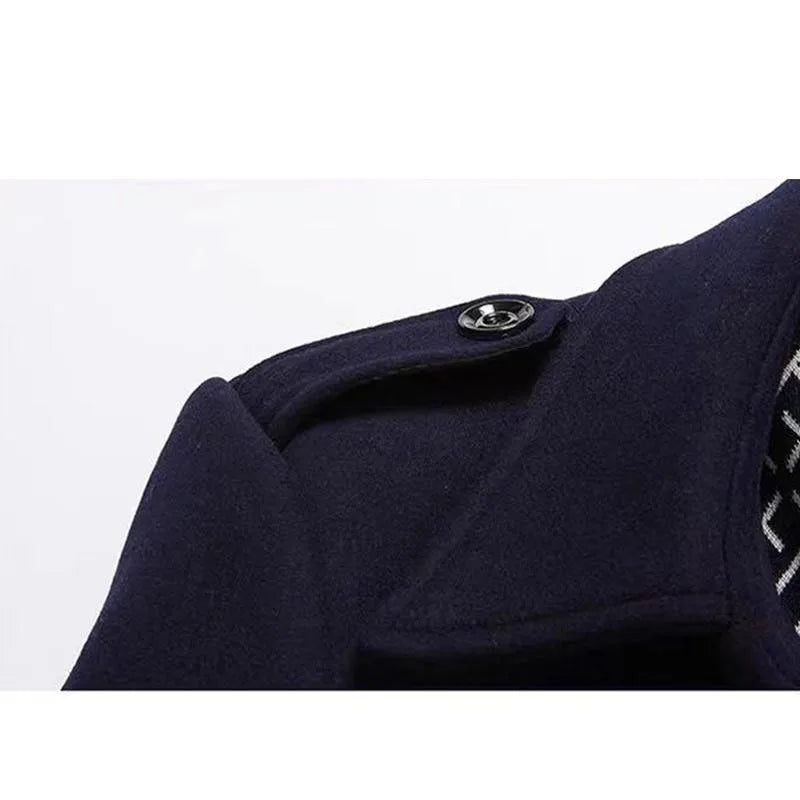 Winter Men Wool Coats New Fashion Middle Long