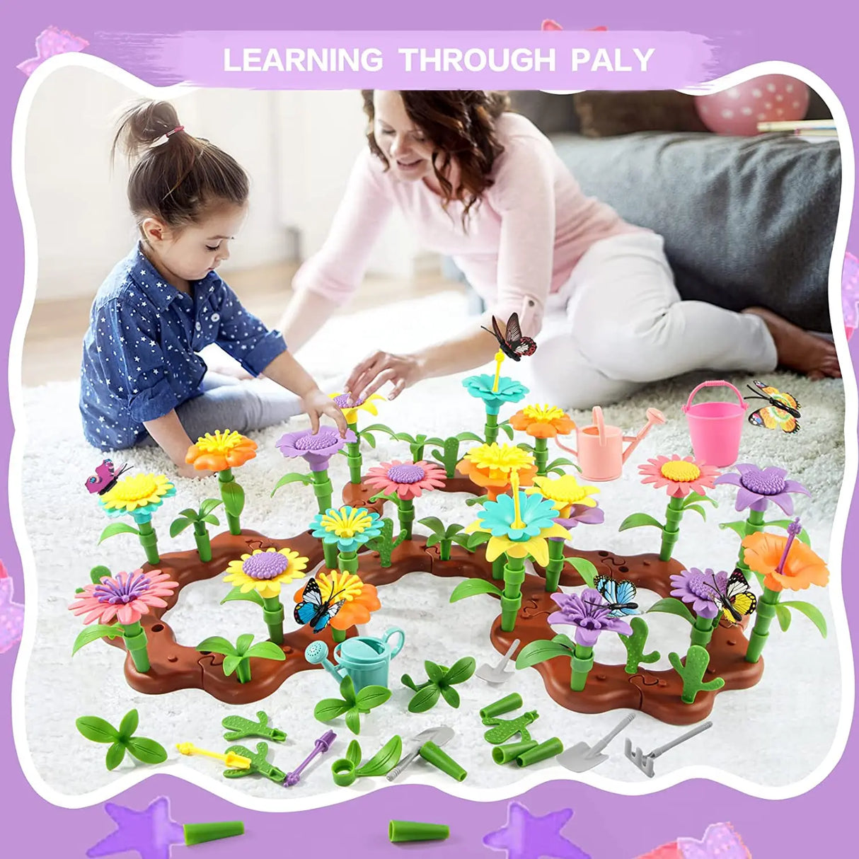 Flower Garden Building Toys Girls Stacking Game Toddlers