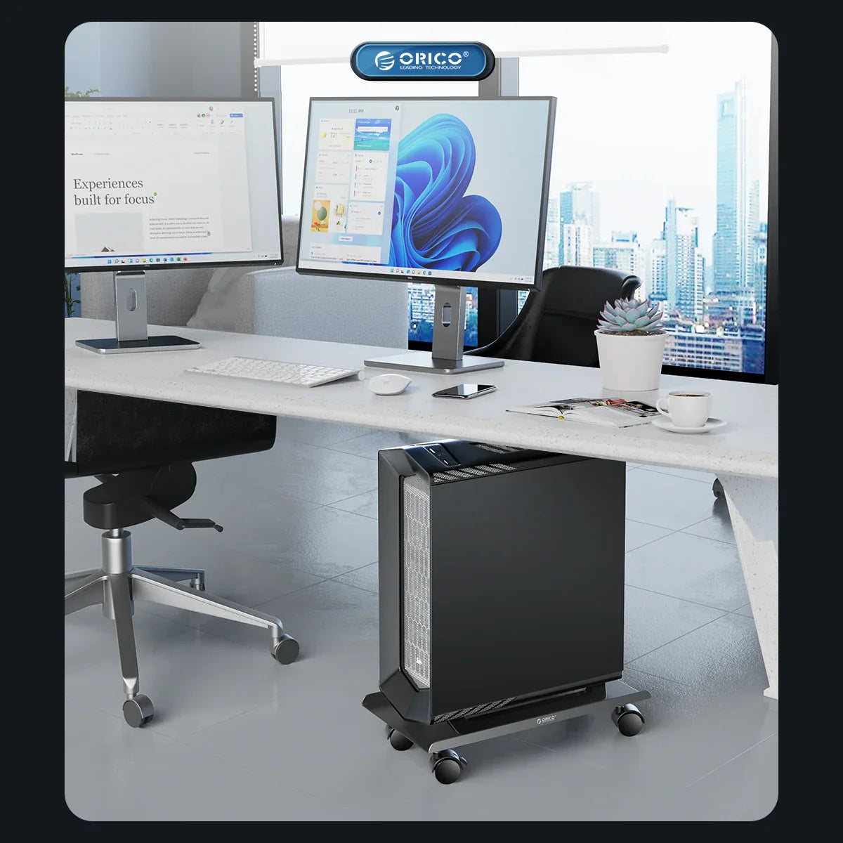 ORICO Steel Mobile CPU Stand Computer Tower Stand
