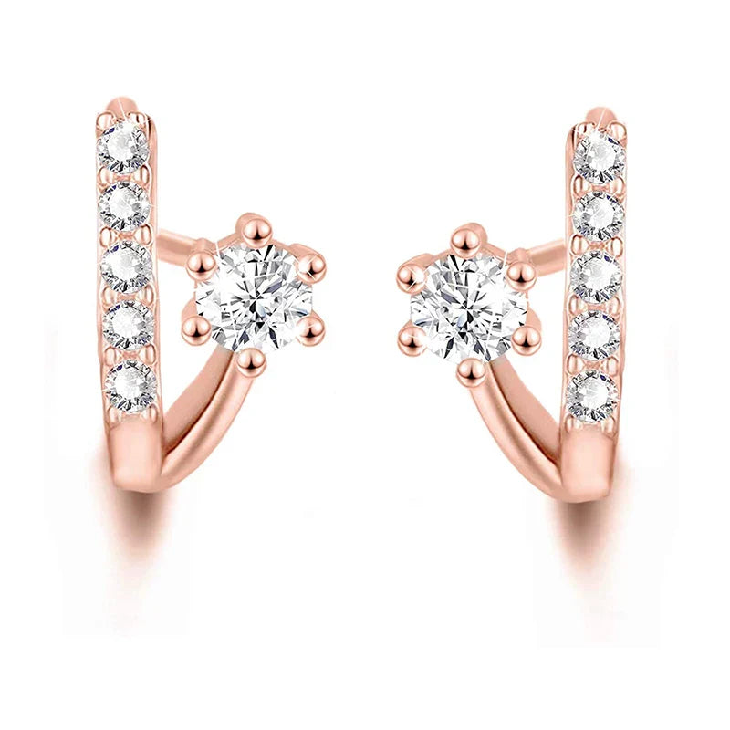 Rose Gold Hoop Earrings For Women 925 Silver