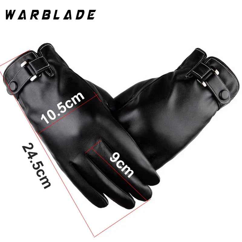 2024 New Winter Gloves Men Women Black PU