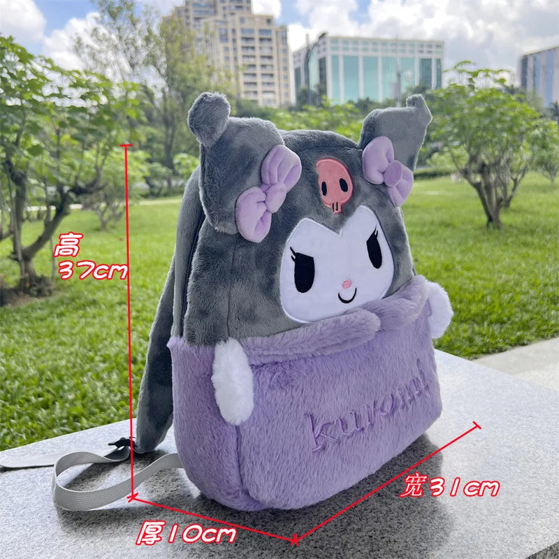 New Sanrio Cartoon Lovely Plush Backpack Cinnamoroll Kuromi