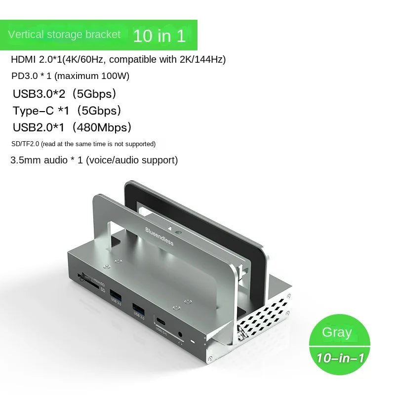 11 In 1 Aluminum Alloy Notebook Vertical Docking