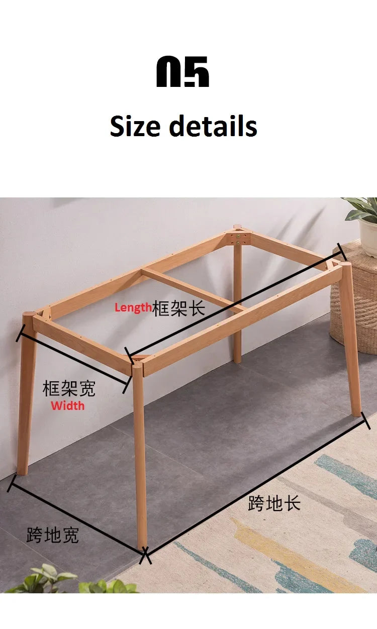 Custom Solid Wood Dining Table Legs, Beech Wooden