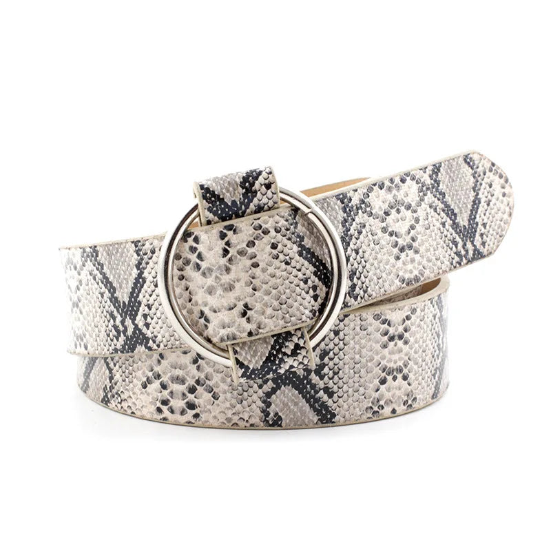 Women's Circle buckle PU Leather Belt For Women