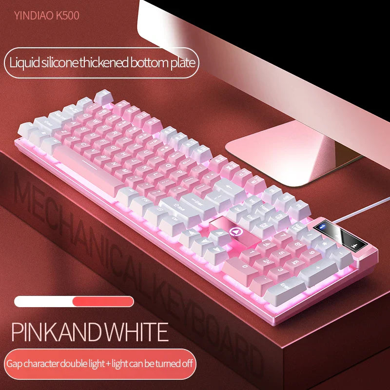 Pink Keyboard and Mouse Set 2 in 1