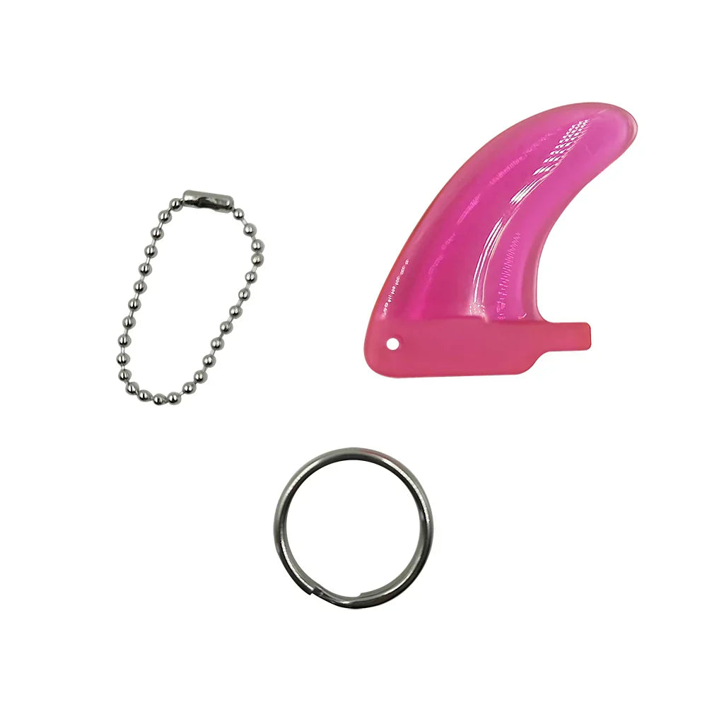 Key Chain Ring Clear Colorful Surf Fins Key