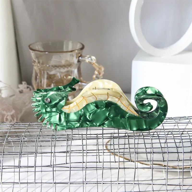 Muweordy 11cm Large Seahorse Hair Clip Marine Series