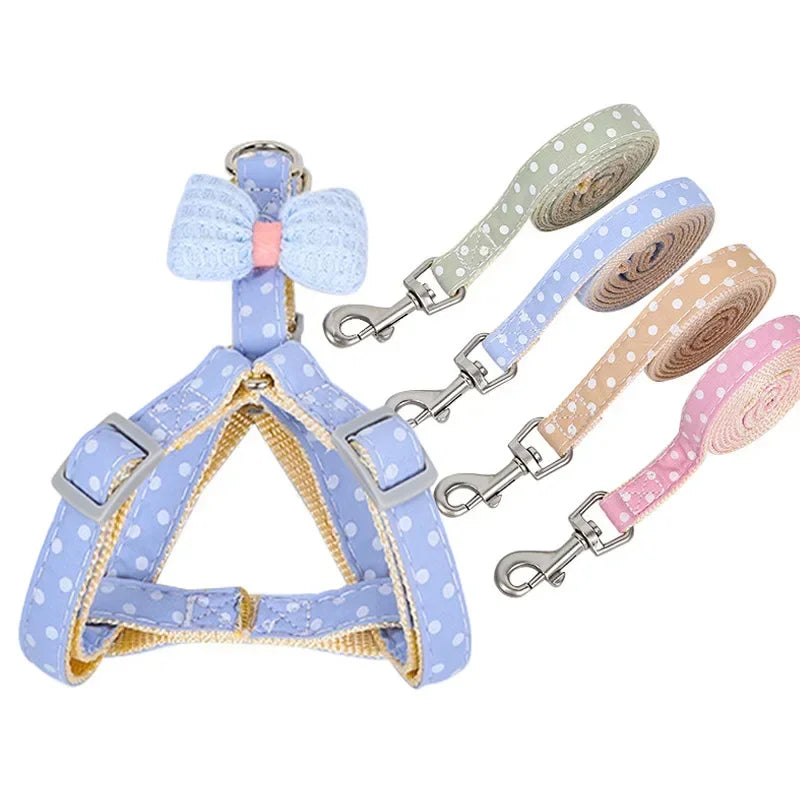 Dog Harness with 1.2m Traction Leash Adjustable Collars