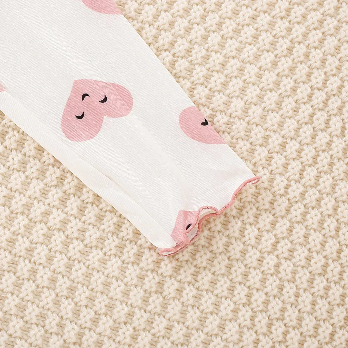 hibobi 2-Piece Girl Spring Allover Heart Printed Long