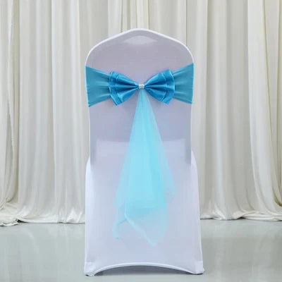 Spandex Lycra Chair Band Back Satin Bow Swag
