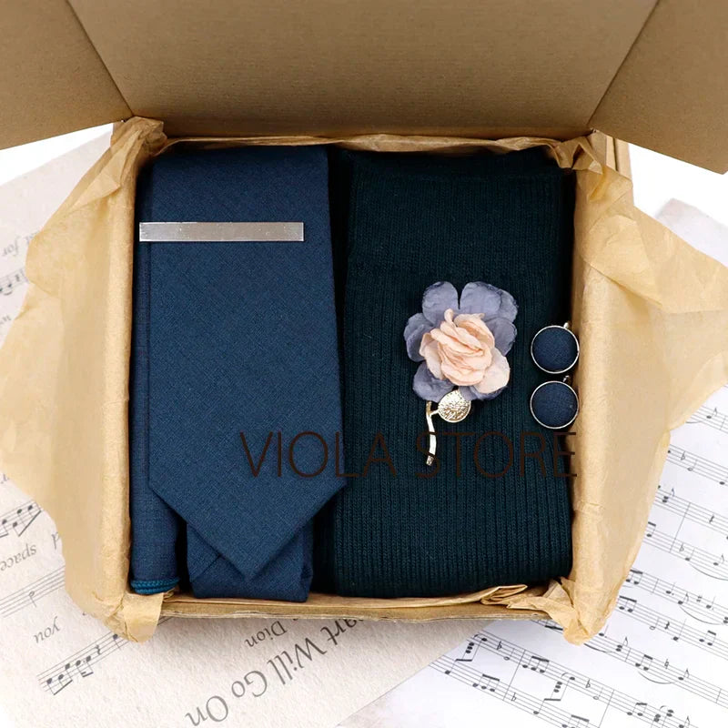 Viola Design 5PCS Gift Box Solid Cotton Sock