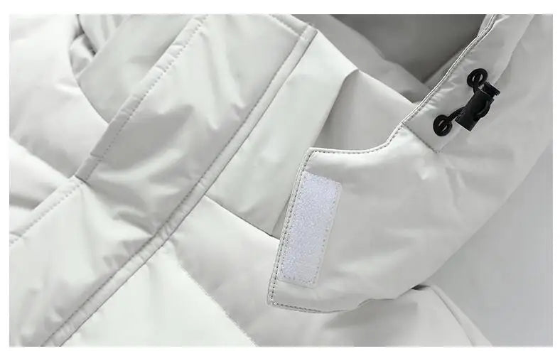 Men Winter Long Duck Down Coats Hooded Casual