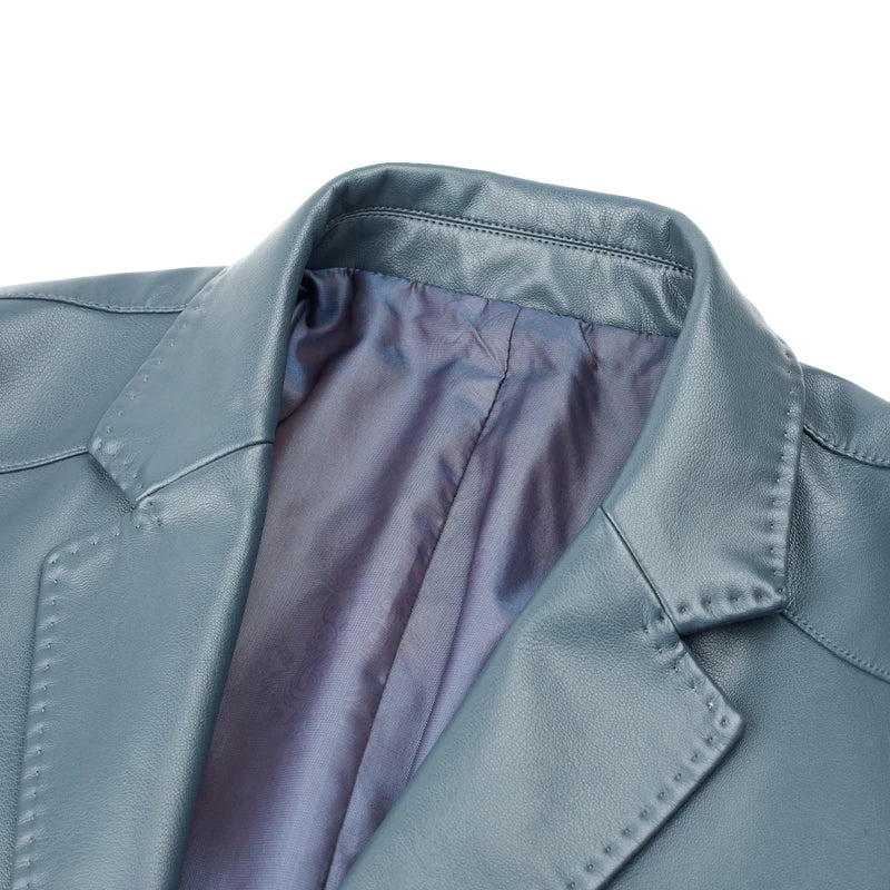 Luxury Leather Jacket Men's Suit Leather Coat Autumn
