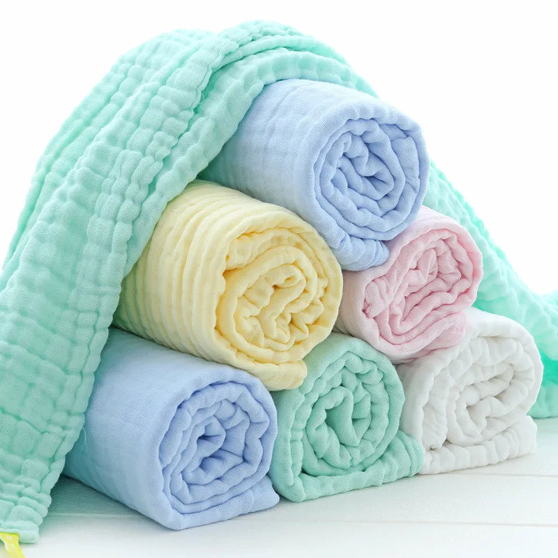 5pcs/batch thickened muslin 30X30cm cotton soft baby towel