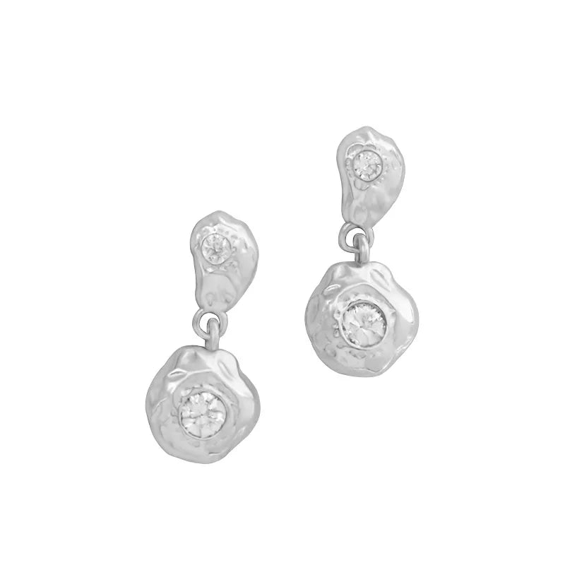 F.I.N.S Genuine 925 Sterling Silver Geometric Irregular Uneven