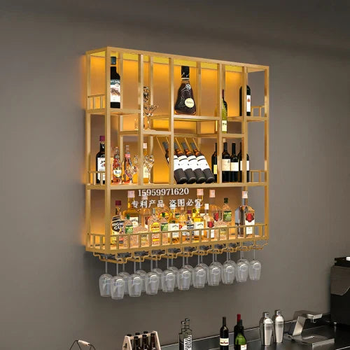 Club Hanging Wine Cabinet Shelf Whisky Liquor Display