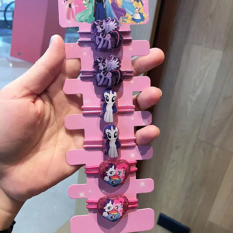 6PCS/Lot Hair Accessories Princess Elsa Anna Elastic Hair