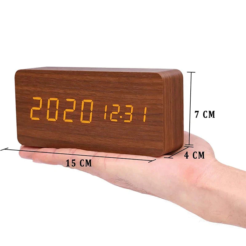 Modern Wooden Led Smart Alarm Clocks For Bedrooms
