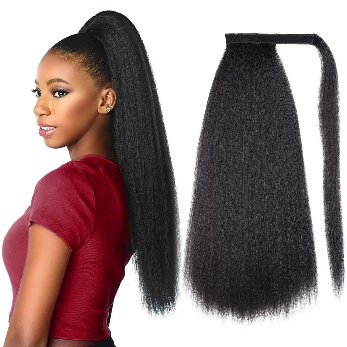 HANNE Yaki Straight Ponytail Hair Extensions For Black