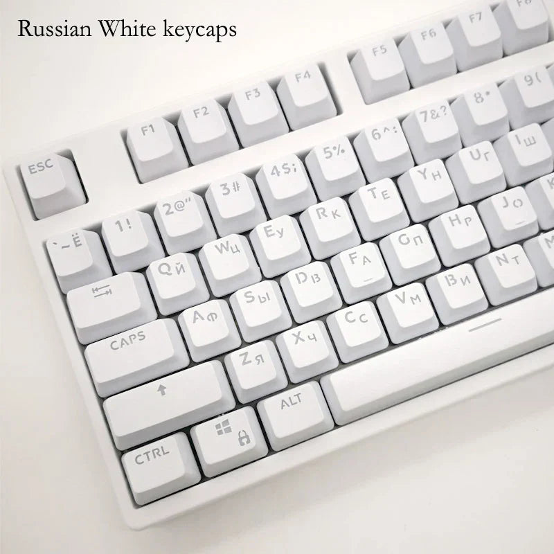 104 Keys Russian Korean Backlit Keycaps For Mechanical