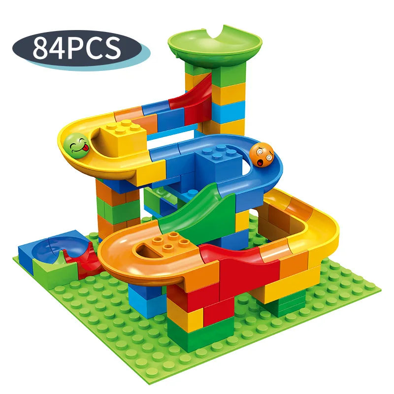 84-504PCS Marble Race Run Block Small Size Building