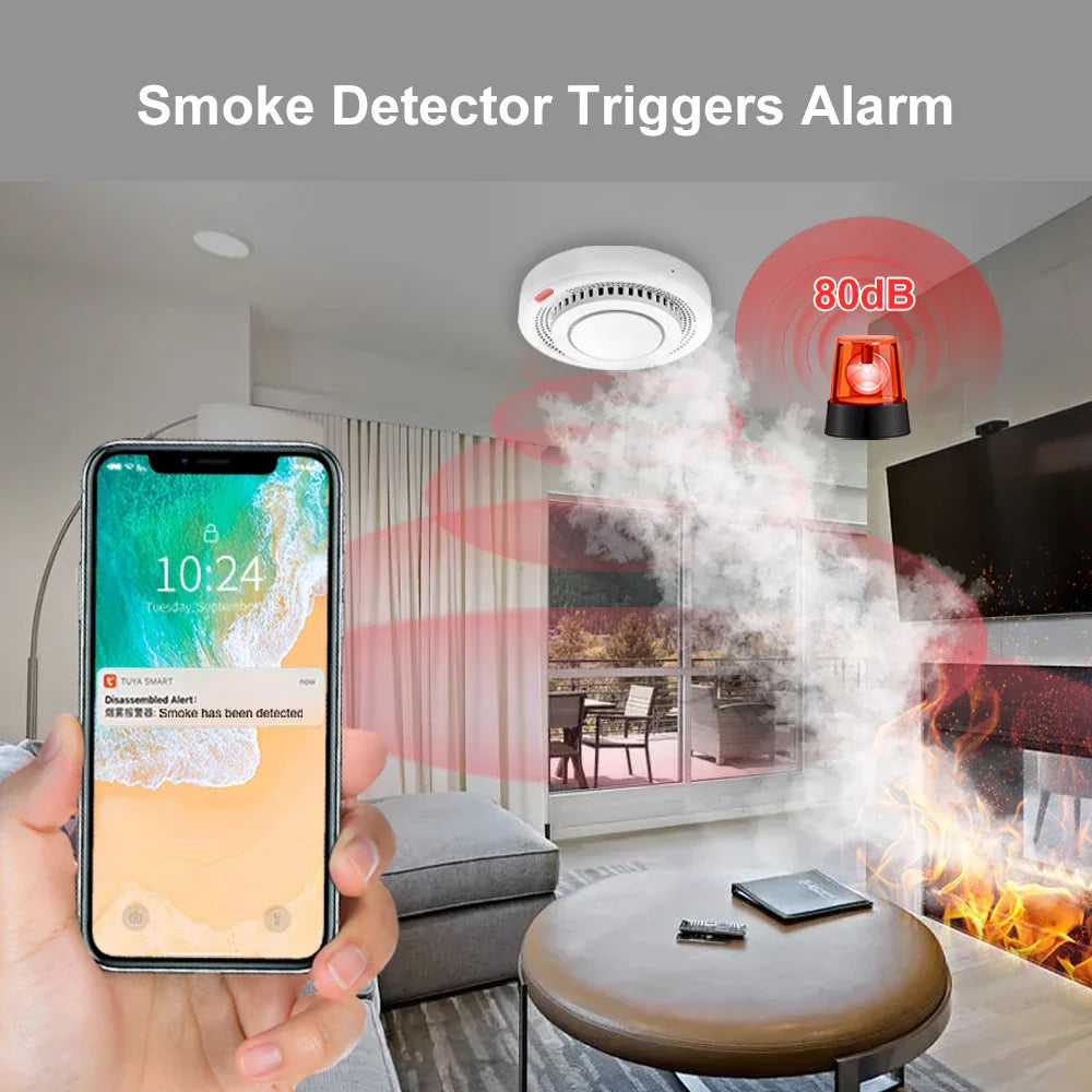 Tuya Smart Zigbee WiFi Smoke Detector Smart Fire