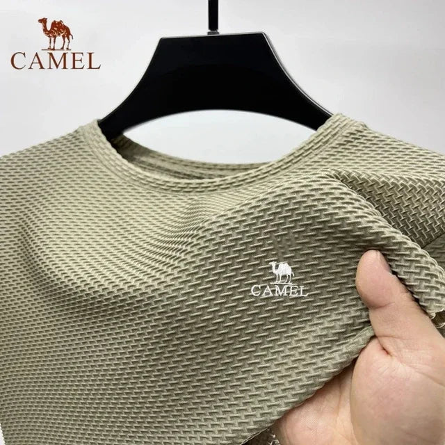 High End Embroidered CAMEL Ice Silk Mesh Short