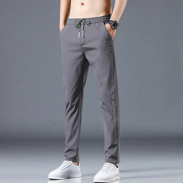 Ice Silk Men's Pants 2024 Summer New Black