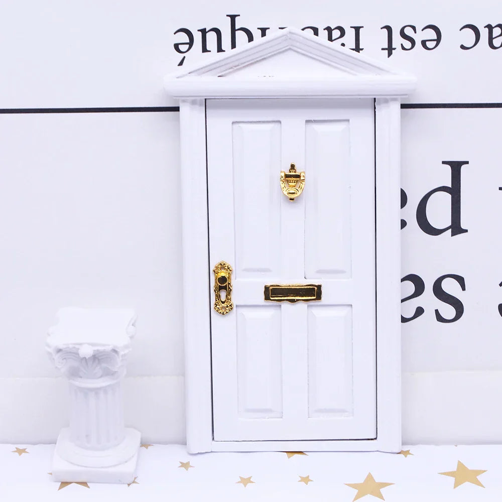 Mini Wooden Elf Door Miniature Simulation Furniture Model