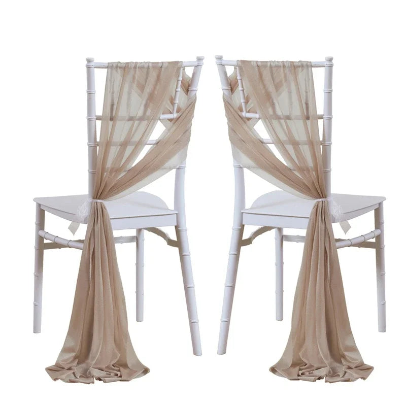 24 Pcs 17x250cm Green Chiffon Chair Sashes 12