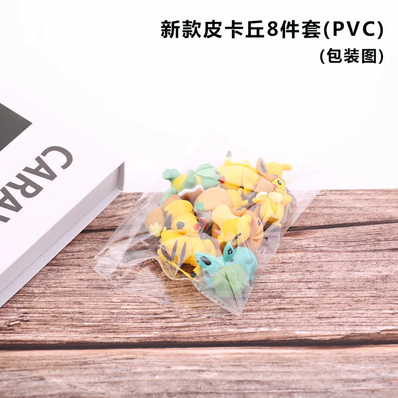 8pcs/set Pokemon Pikachu Figure Ornaments Decoration Jenny Turtle