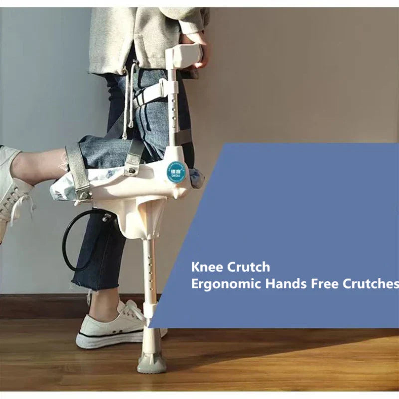Support-Free Walking Aids Knee Crutch Walker Single-Leg Telescoping