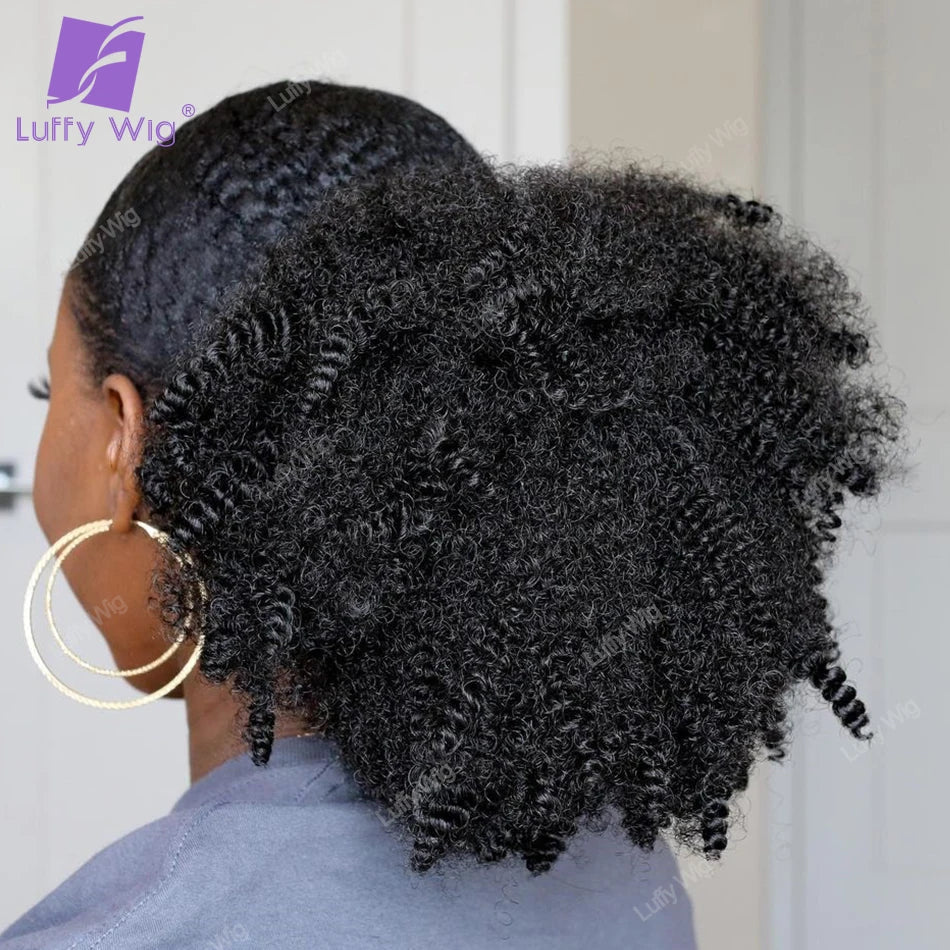 Drawstring Ponytail Human Hair 4c Afro Kinky Curly