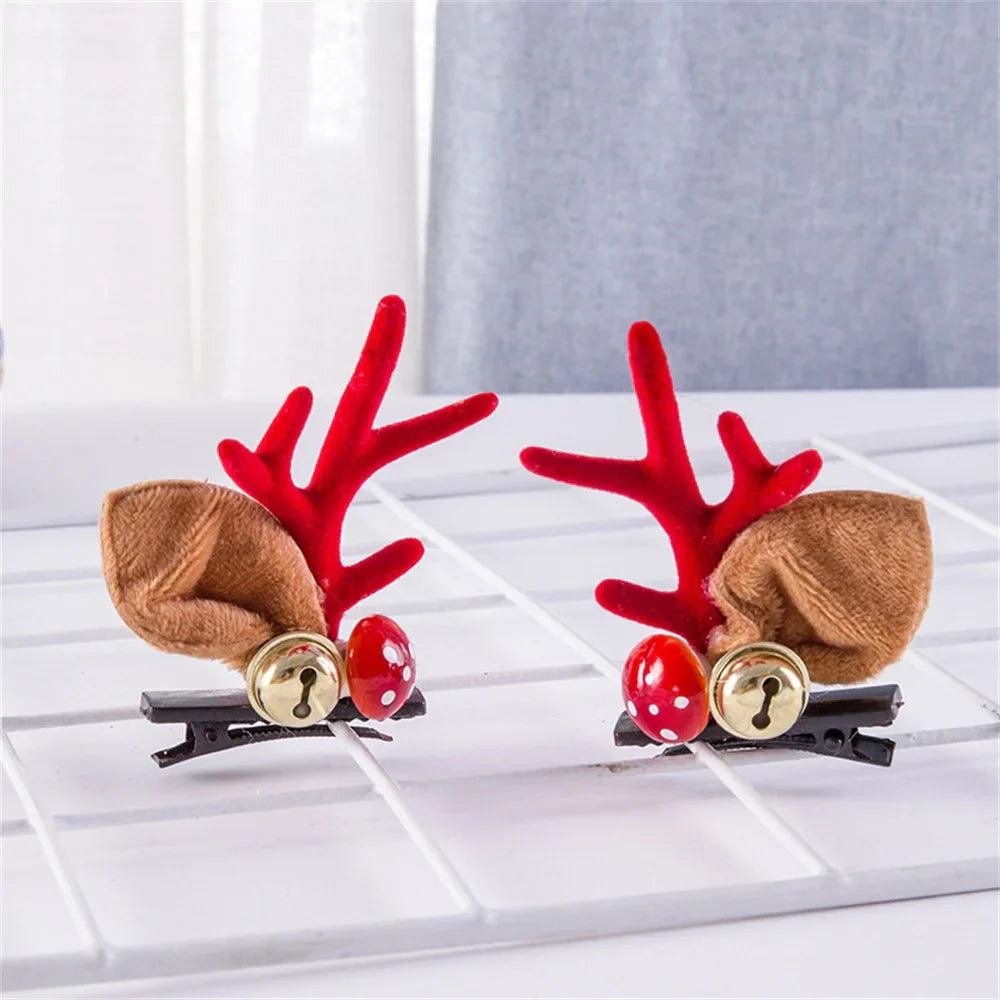 2pcs Pack Cute Reindeer Ears Hair Clip Classic