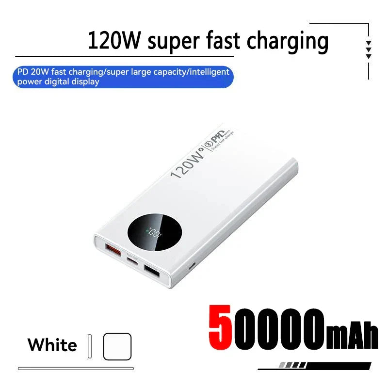 50000mAh Sufficient Capacity Power Bank 120W Super Fast